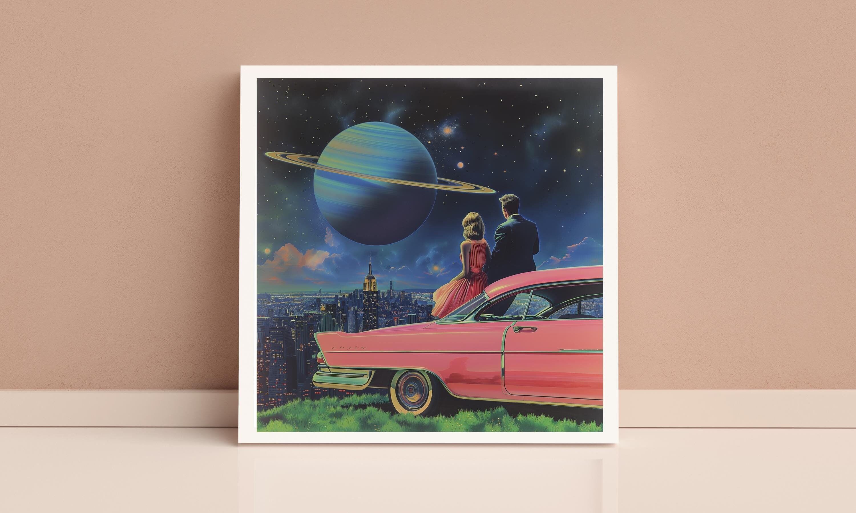 Vintage Scifi Collage Art Poster Retro Futuristic Art 1950s Space ...