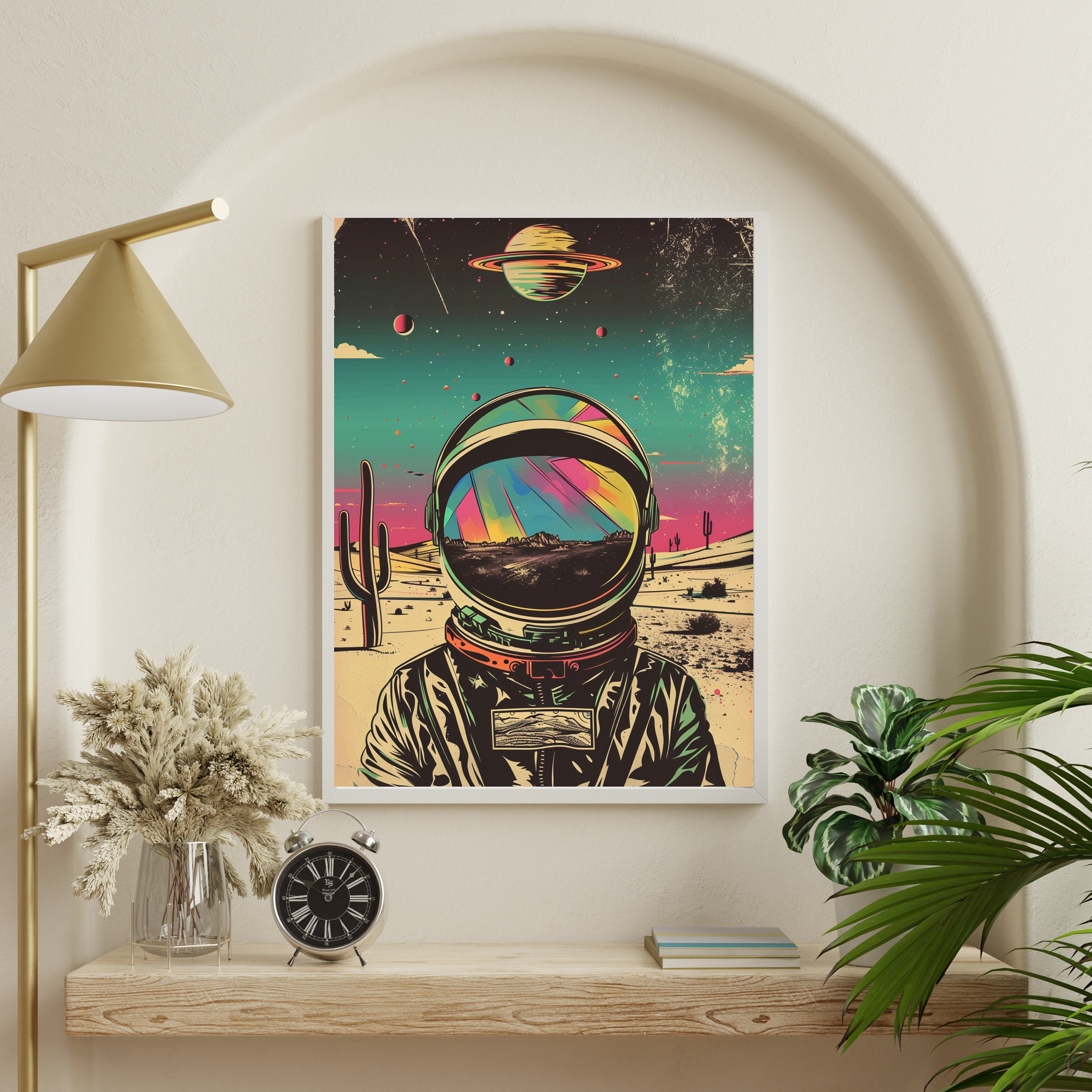 Astronaut Wall Art Futuristic Space Art Print Vintage Retro Space ...