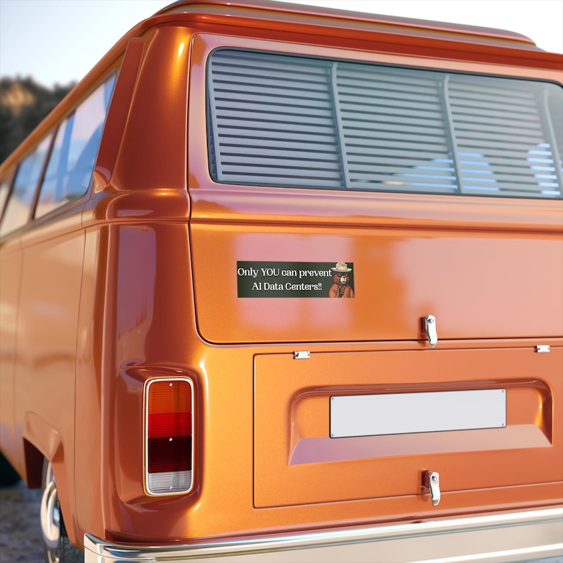 Anti AI Data Center Bumper Sticker Disobedience Protest Tech Sticker Conspiracy Theory Disobey Big Brother Anti Government Decal Unhinged image 2