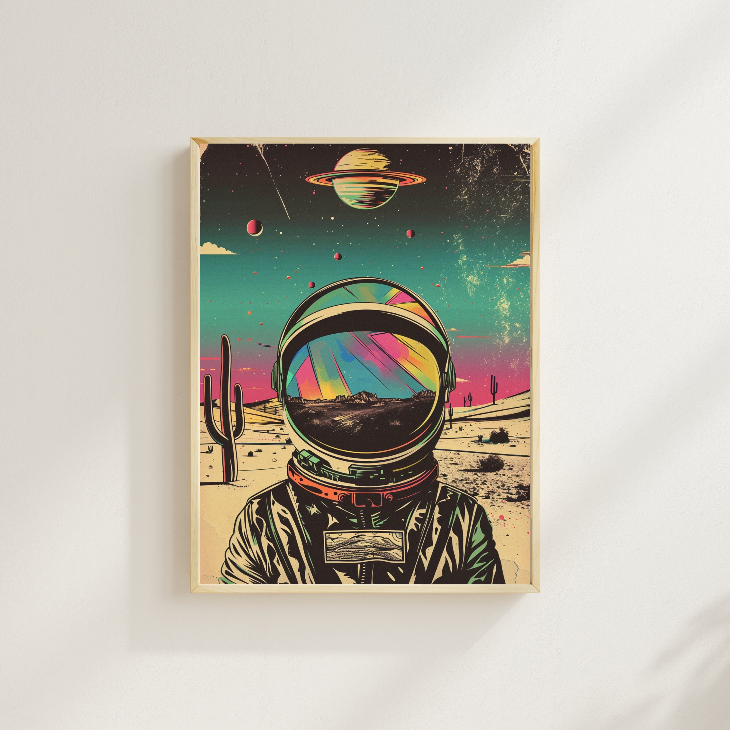 Astronaut Wall Art Futuristic Space Art Print Vintage Retro Space ...