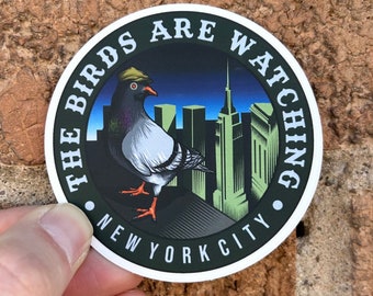 Birds Aren't Real Sticker Conspiracy Theory Sticker Funny Sticker New York City Sticker If It Flies It Spies