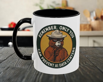 Anti AI Data Center Coffee Mug Disobedience Protest Tech Cup Conspiracy Theory Disobey Big Brother Anti Government Coffee Lover Present