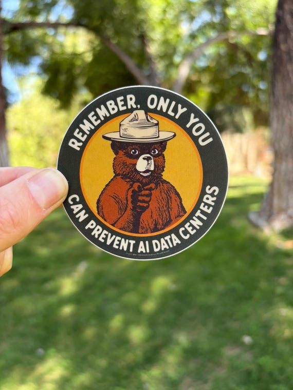 Anti AI Data Center Sticker Disobedience Protest Tech Sticker Conspiracy Theory Disobey Big Brother Anti Government Decal Unhinged