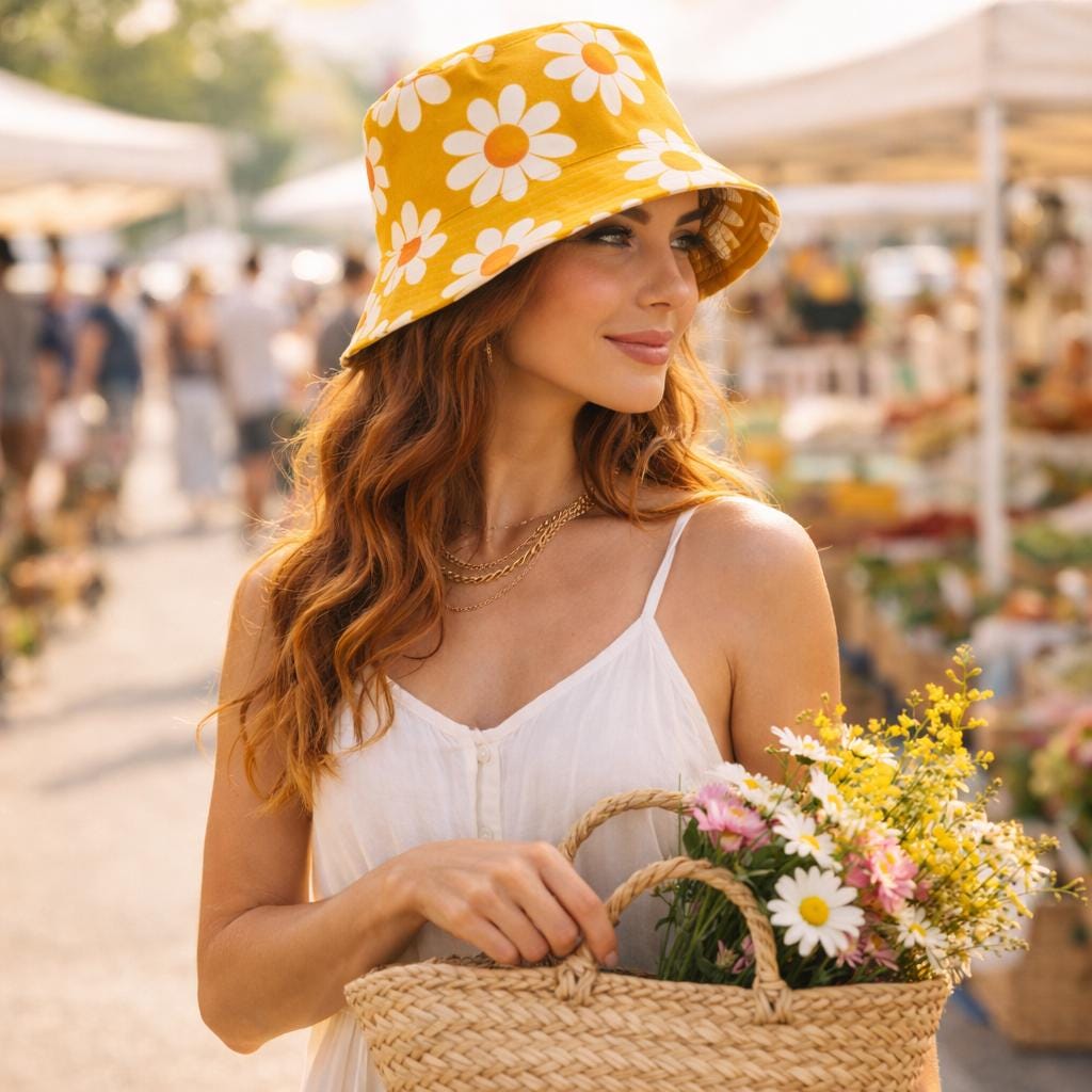 70s Flower Hat - Etsy