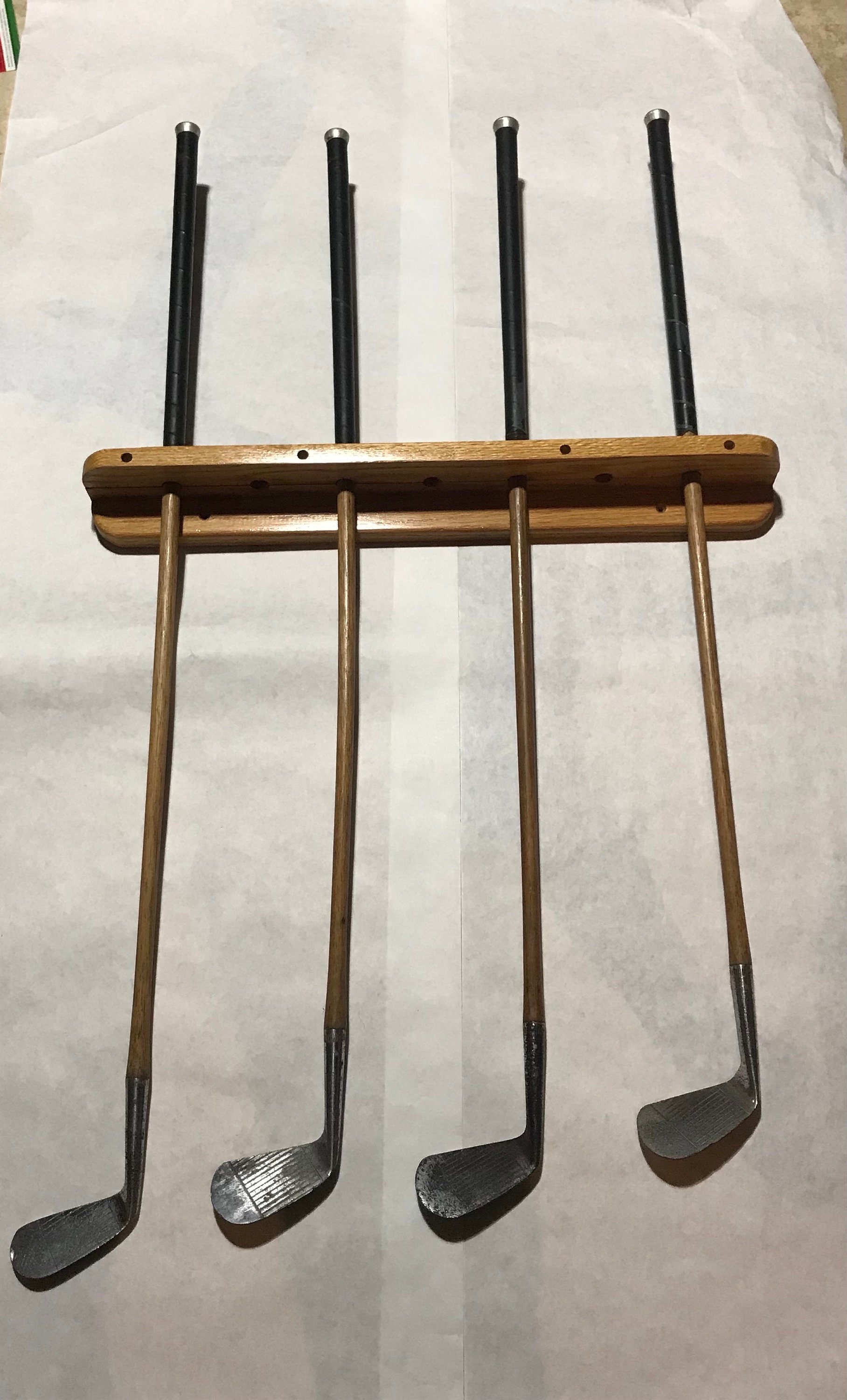 Invincible Brand Hickory Shaft Golf Clubs With Oak Wall