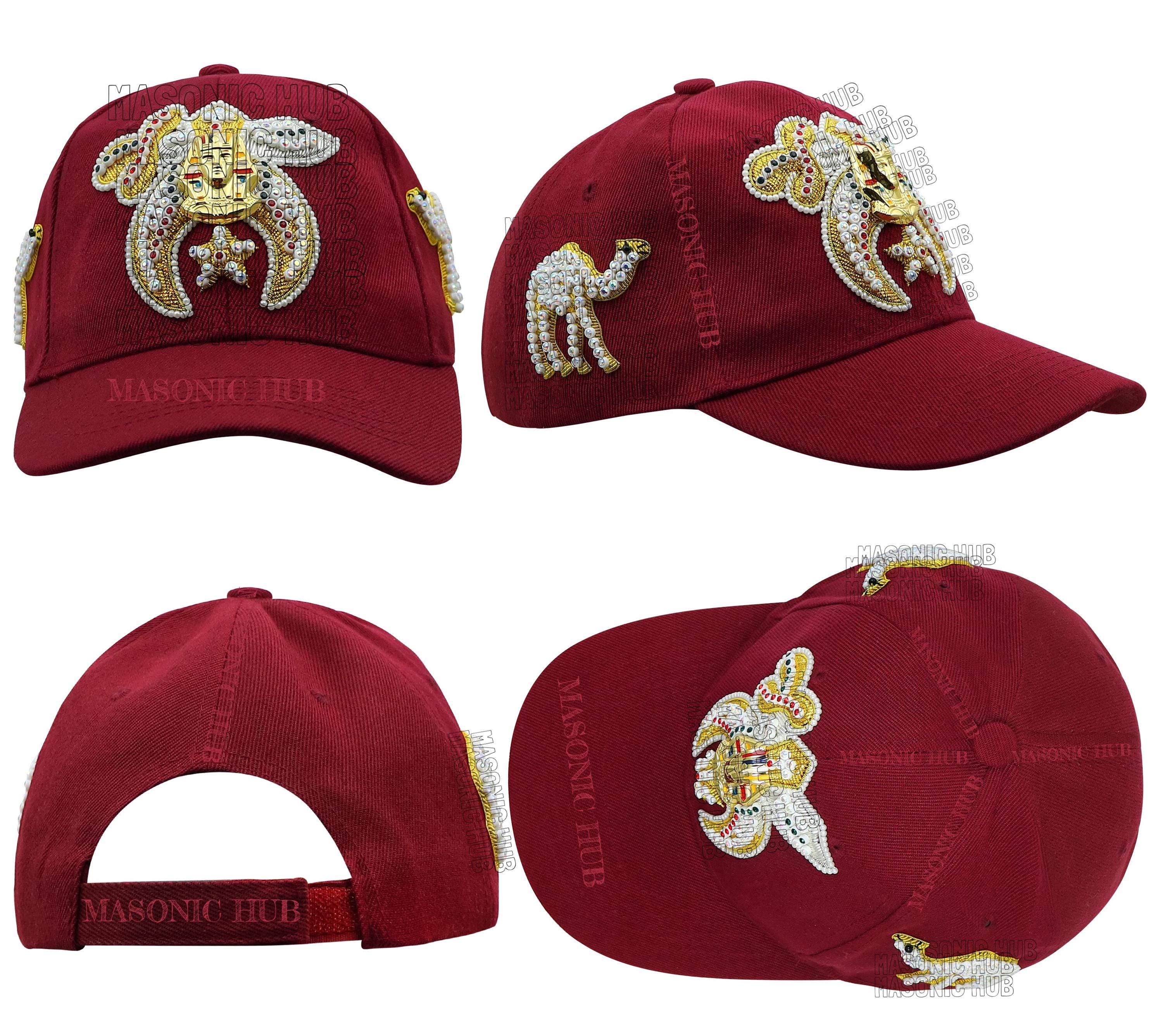 Masonic Shriner Maroon Cap – Handcrafted With Star Camel Emblem