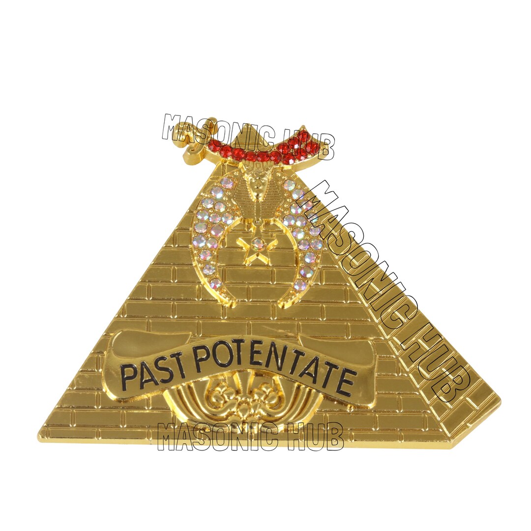 Masonic Regalia Past Potentate Collar Jewel Gold Plated With