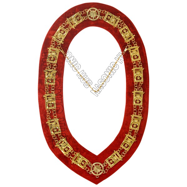 Masonic Shriner Sphinx Collar: Gold Metal Regalia Chain