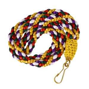 Handcrafted Masonic OES Five-Color Silk Neck Cord - Premium Quality