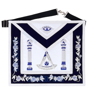 Masonic Past Master Mason 100% Lambskin Apron - Hand MAde Bullion Threads Embroidered Apron