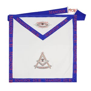 Texas Past Master Masonic Lambskin Apron - Real Leather, Hand-Embroidered Freemason Regalia