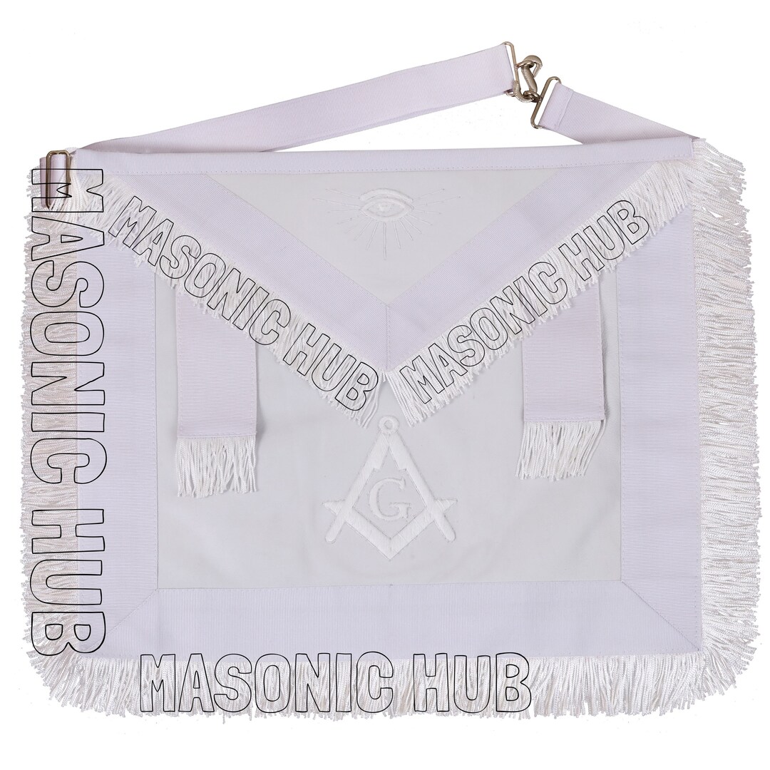 Premium Lammfell Masonic Master Mason Weiß Bestickte Schürze