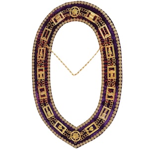 Masonic Regalia OES Order Of Star Chain Collar Purple Backing With Rhinestones