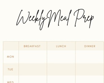 Weekly Meal Planner Printable Pdf Colorful Veggie Design Watercolor