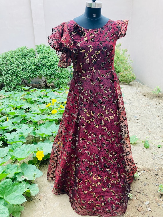 Aarna Fashion's Latest gowns for women party wear lehenga choli for women  party wear salwar suits for women stitched dress materials for women  navratri special Long Gown Printed gown Price in India,