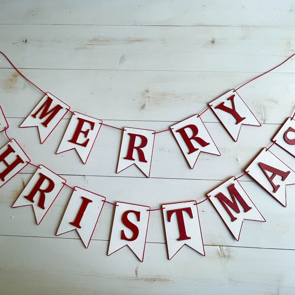 Merry Christmas Banner - Etsy