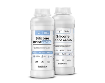 Durchscheinender Silikonkautschuk 1:1 R PRO Glas (12 Shore), ideal für Harz-, Wachs-, Gips- und Betonformen