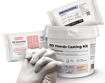 BODY CASTING - Kit Alginato e Fil Ceramic per Stampi e Calchi di parti anatomiche 3D, atossico e facile da usare