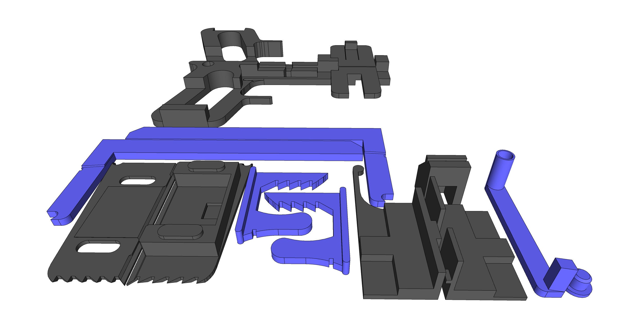 Rubber Band Gun STL File for 3D Printing Etsy