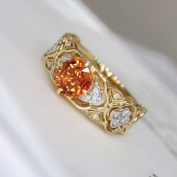 Large Orange Garnet Ring Large Orange Garnet Ring