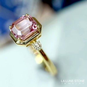 Custom order for Cherry: Asscher 2CT citrine/18K yellow gold/US 6 ring image 4