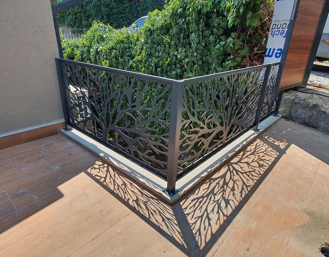 Metal Railing Panel Laser Cut Deck Panel Staircase Etsy