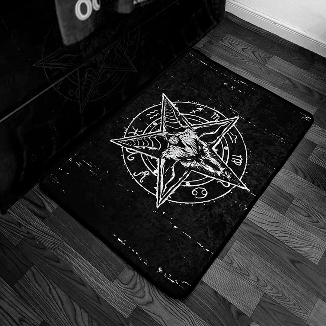 Satanic Pentagram Satanic Rectangle Rug Goat Gothic Rug - Etsy
