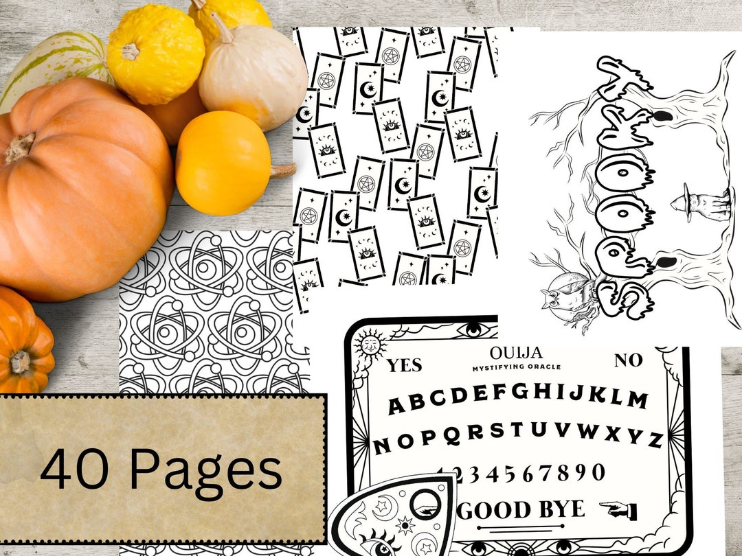 Adult Halloween Coloring Book 40 Pages II Halloween Activity for Kids