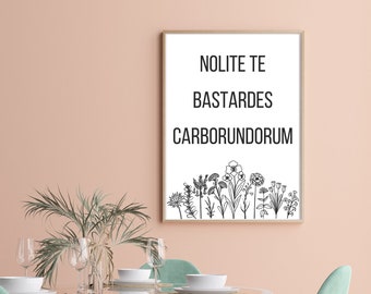 Nolite te bastardes carborundorum print poster II Feminist poster print II Minimalist Print II Latin Quotes from Book High Resolution
