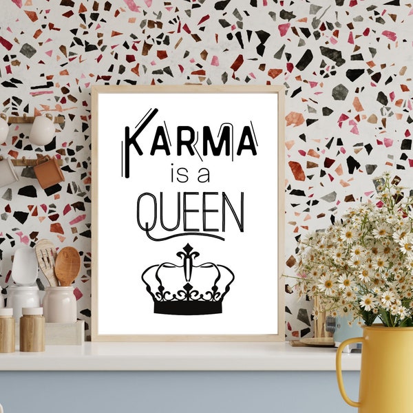 Swiftie Poster Print Karma is a Queen Midnights II Music Poster II 5 Sizes High Resolution JPG Instant Download and Printable Minimalist