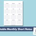 Blank Printable Calendar Set - Etsy
