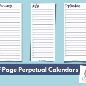 Blank Printable Calendar Set - Etsy