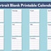 Blank Printable Calendar Set - Etsy