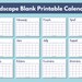 Blank Printable Calendar Set - Etsy
