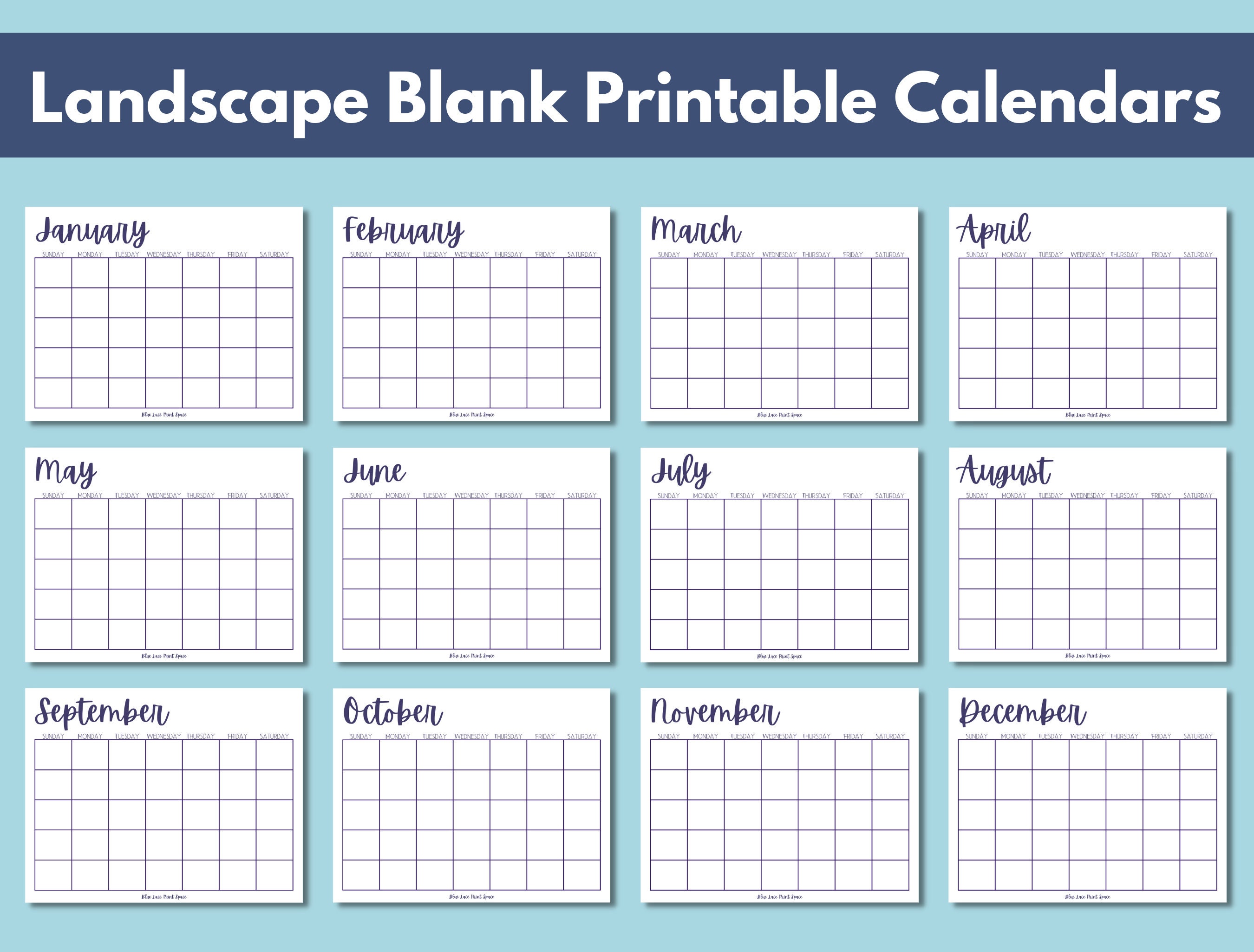 Blank Printable Calendar Set Etsy blank-printable-calendar-set-etsy