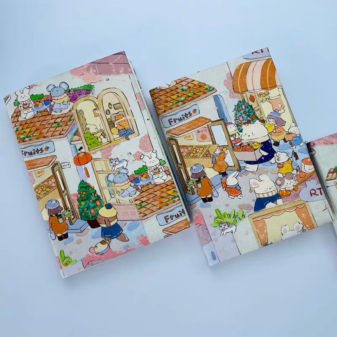 Rabbit Manor Book Cover-fabric Embroidered Book Cover-book - Etsy