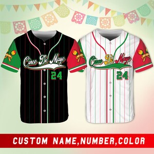 Camiseta de béisbol personalizada del Cinco de Mayo, camiseta de camiseta de béisbol de Fiesta Mexicana con nombre personalizado, camiseta de béisbol para el equipo Fiesta