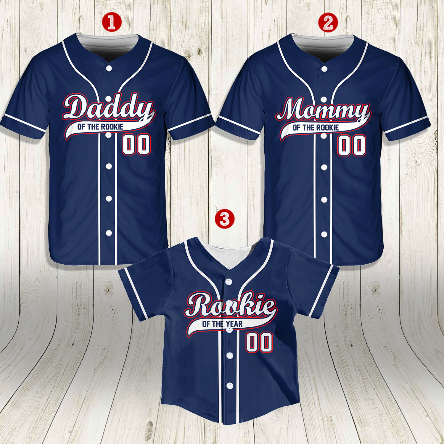 Personalized Mommy Daddy Of the Rookie Baseball Jersey, Custom Name Number Shirt, Rookie Of The Year Jersey, Family Matching Outfits