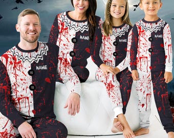 Pyjama assorti pour la famille Film d'horreur, pyjama d'Halloween clown effrayant pour enfant, adolescent et adulte, cadeau effrayant pour costume de nuit assorti