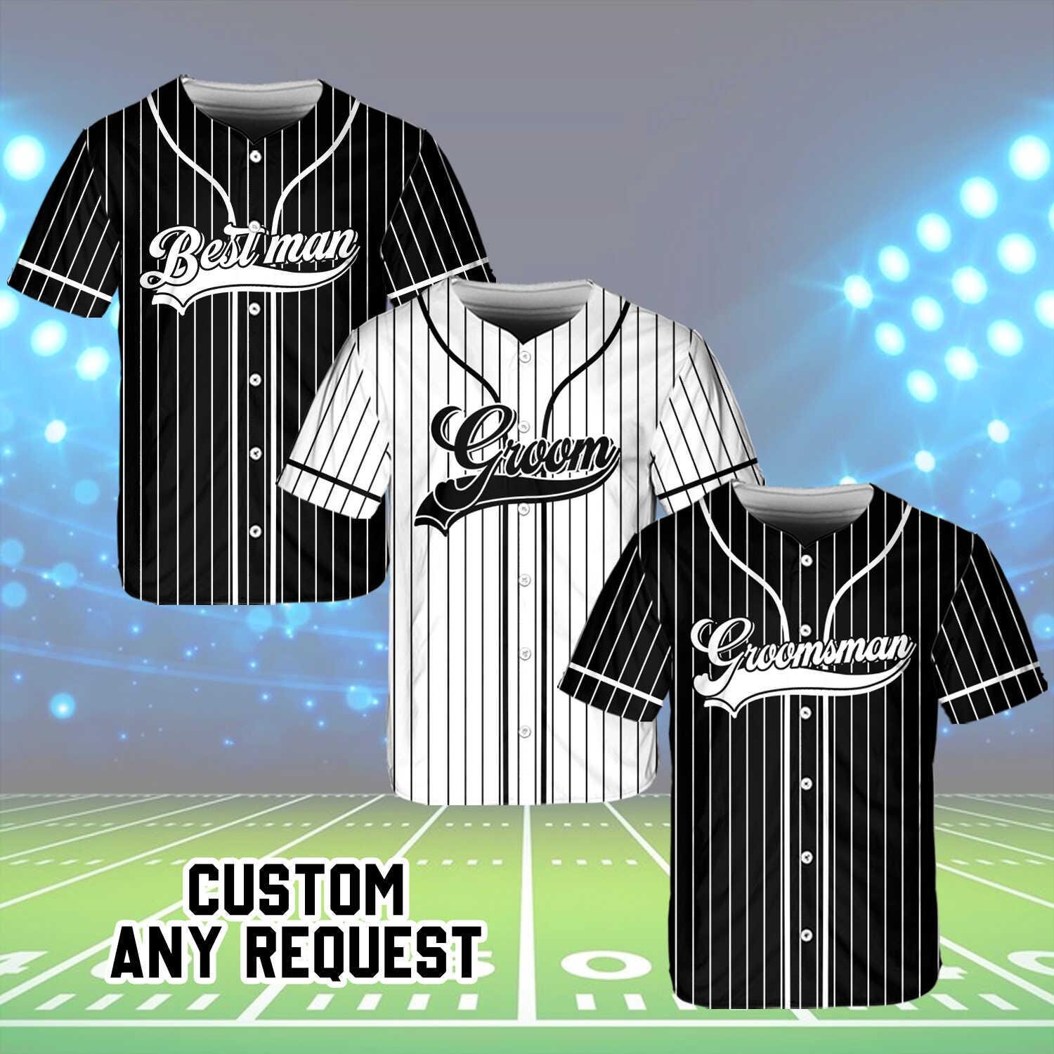 Personalized The Groom Groomsmen Baseball Jersey, Custom Best Man Jersey, Baseball Jersey For Engagement, Weddings, and Bachelor Parties