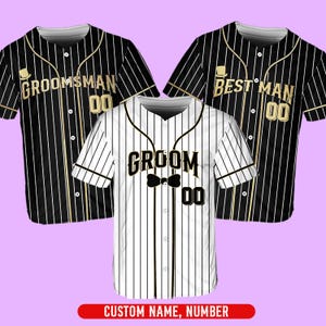 Personalized Groom and Groomsmen Baseball Jersey, Personalized Best Man Jersey, Perfect for Engagements, Weddings, and Bachelor Parties