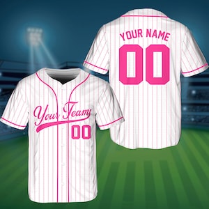 Personalisierter Teamname und Nummer Nadelstreifen Baseball Jersey, benutzerdefinierte Streifenlinie Farbe Baseball Jersey, Baseball Jersey Uniform