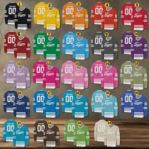 Personalisierter Teamname und Nummer Hockey Jersey, benutzerdefinierter Name Eishockey Jersey, Hockey Jersey Uniform für Hockeyfans Hockeyliebhaber