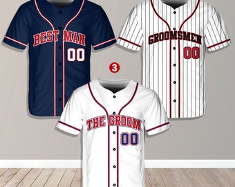 Camiseta personalizada de béisbol de los padrinos del novio, camiseta personalizada del padrino, camiseta de béisbol para compromiso, pareja casada, camiseta de boda