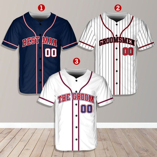 Personalized The Groom Groomsmen Baseball Jersey, Custom Best Man Jersey, Baseball Jersey For Engagement, Married Couple, Wedding Jersey