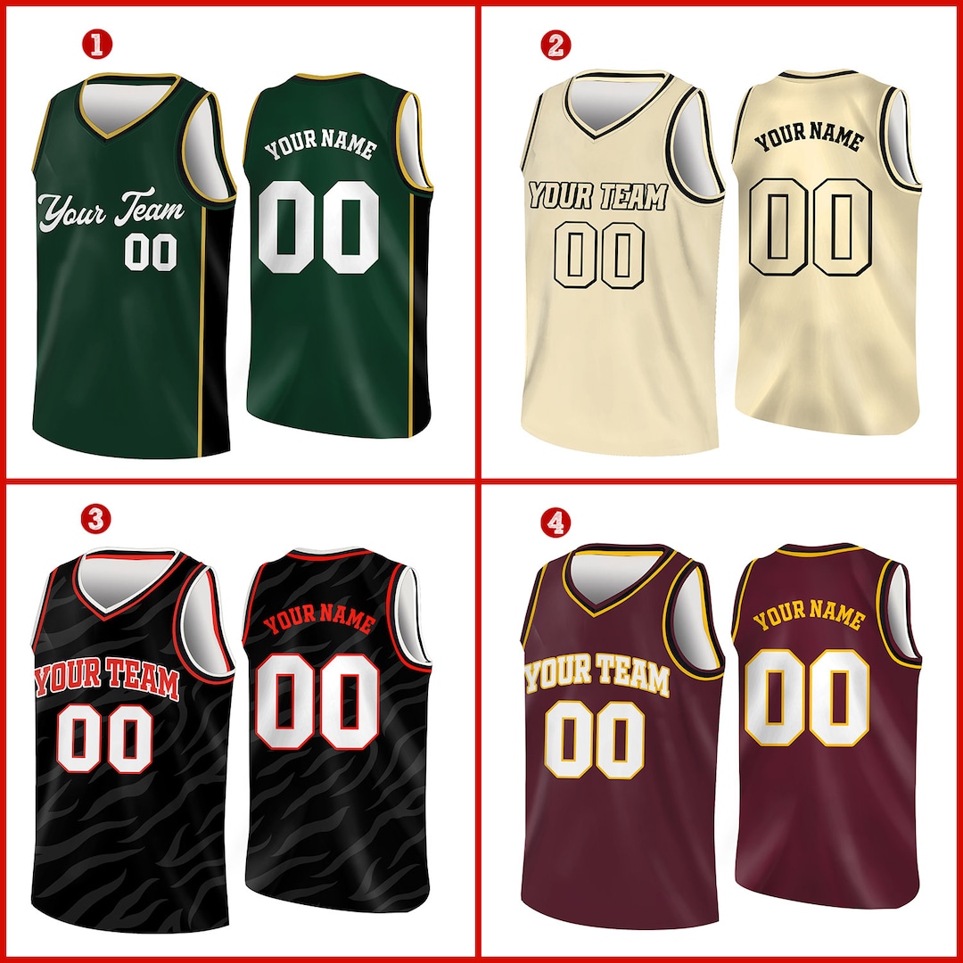 Custom Basketball Jersey Team Name & Number Basketball Jersey Etsy