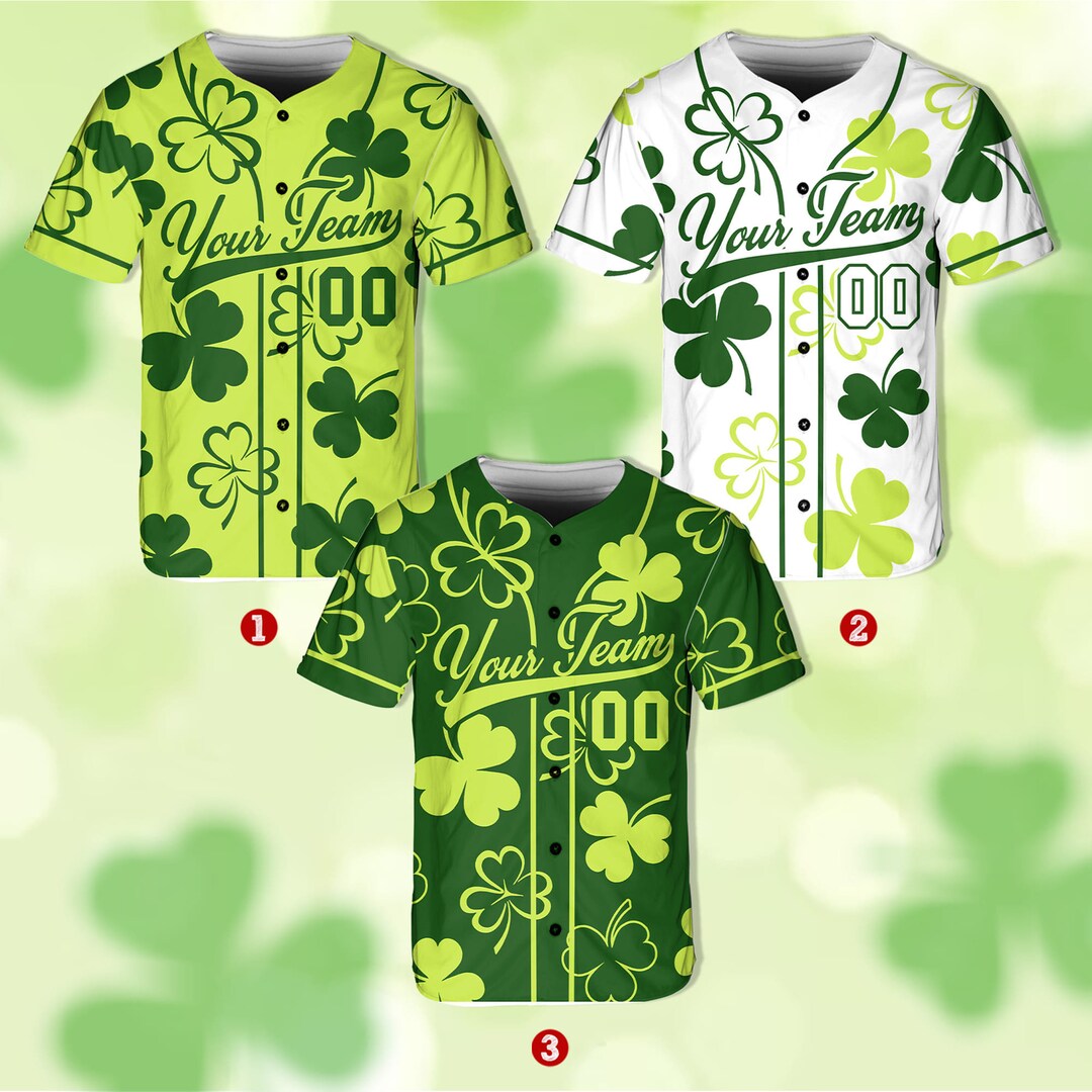Personalized St Patrick's Day Baseball Jersey, Custom Team Name and ...