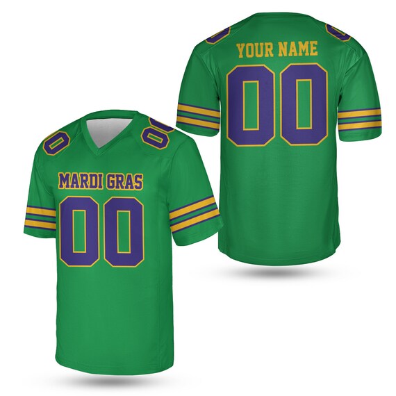 Personalized Mardi Gras Football Jersey, Custom Name and Number V