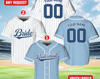 Maglie da baseball personalizzate per spose e damigelle, camicie coordinate per la festa di nozze, abiti da sposa per la squadra della sposa, regali di nozze personalizzati