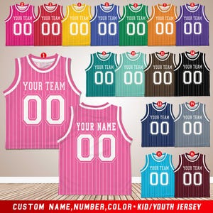 Benutzerdefinierte Basketball Jersey Team Name Nummer, personalisierte Jugend Kind Basketball Jersey, Spieltag Outfit, Kinder Geburtstag Jersey, Kleinkind Jersey